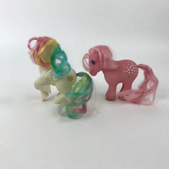 1983 White Mlp Rainbow Hair Pony Hasbro My Little Pony G1 Ponies