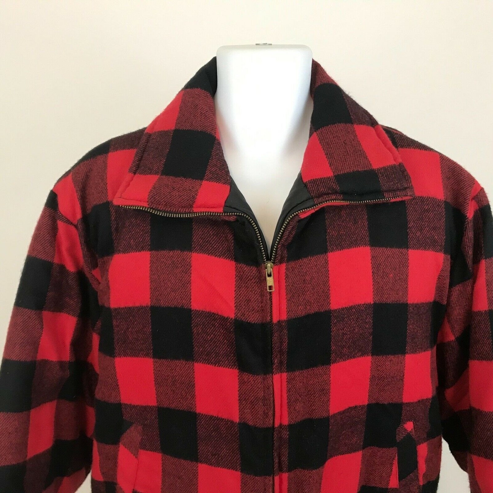 Vintage Buffalo Plaid Bomber Coat Mens XL | Etsy