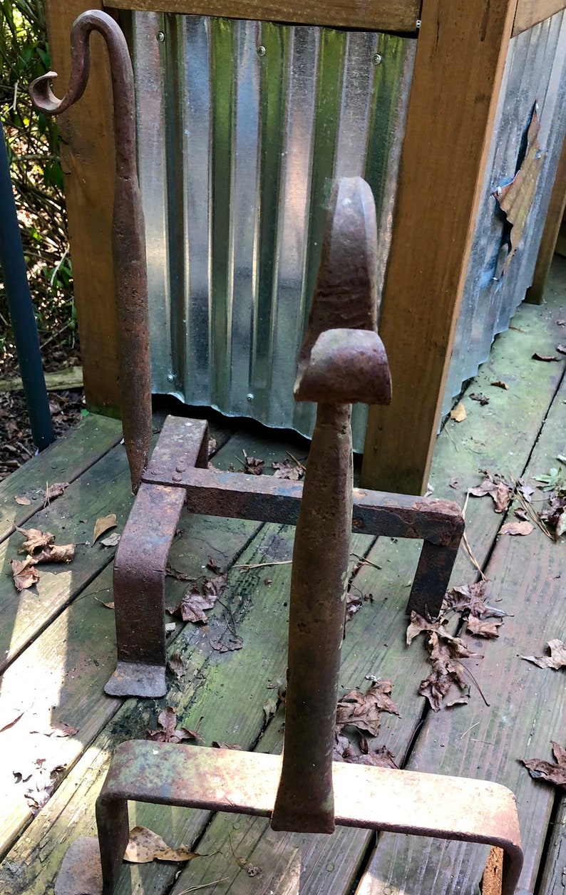 Antique Craftsman Fireplace Andirons