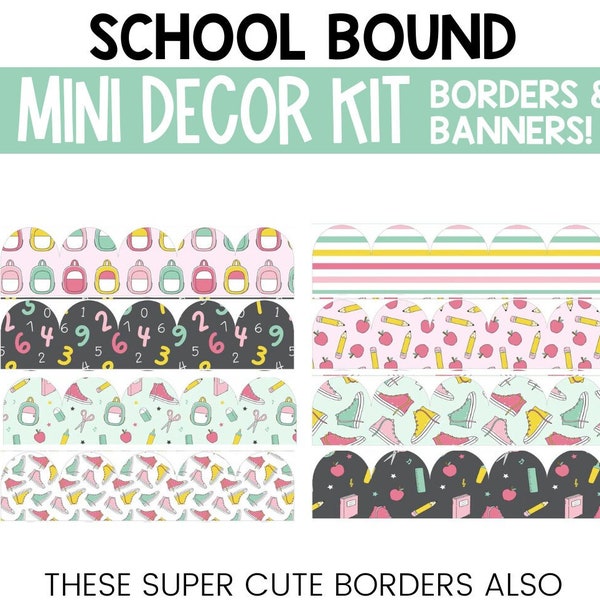 Back to School Mini Decor Kit, Teacher Classroom Decor, School Supplies Bulletin Board Decor, classroom decor, open house classroom decor