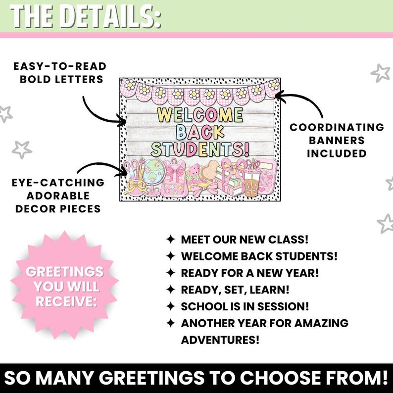 Coquette Pastel Back to School Bulletin Board Kit, Rainbow Open House ...