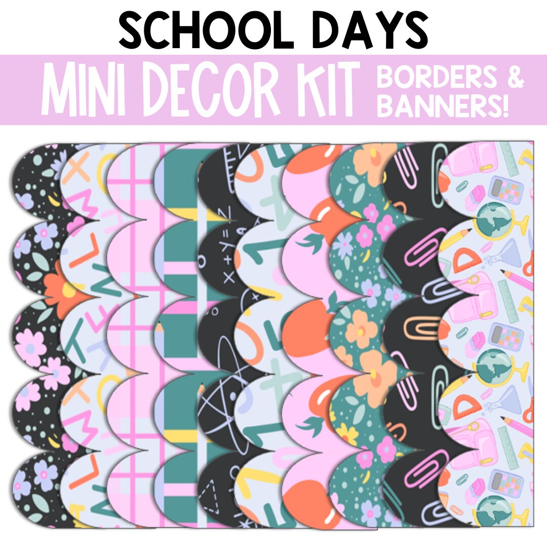 Mini Decor Kit, Retro Classroom Decor, Groovy Bulletin Board Decor, 70s ...