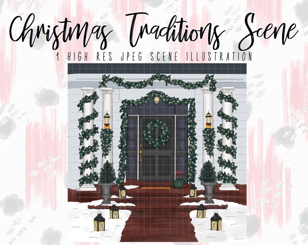 CHRISTMAS TRADITIONS Decor Scene, Winter Scenery, Clipart for Planner ...