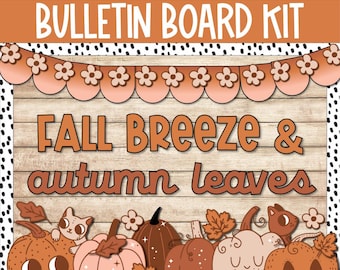 Autumn Bulletin Board Decor, Fall Bulletin Board, Pumpkin Classroom Decor, Retro October Autumn Decor 70s pumpkin patch Bulletin Kit