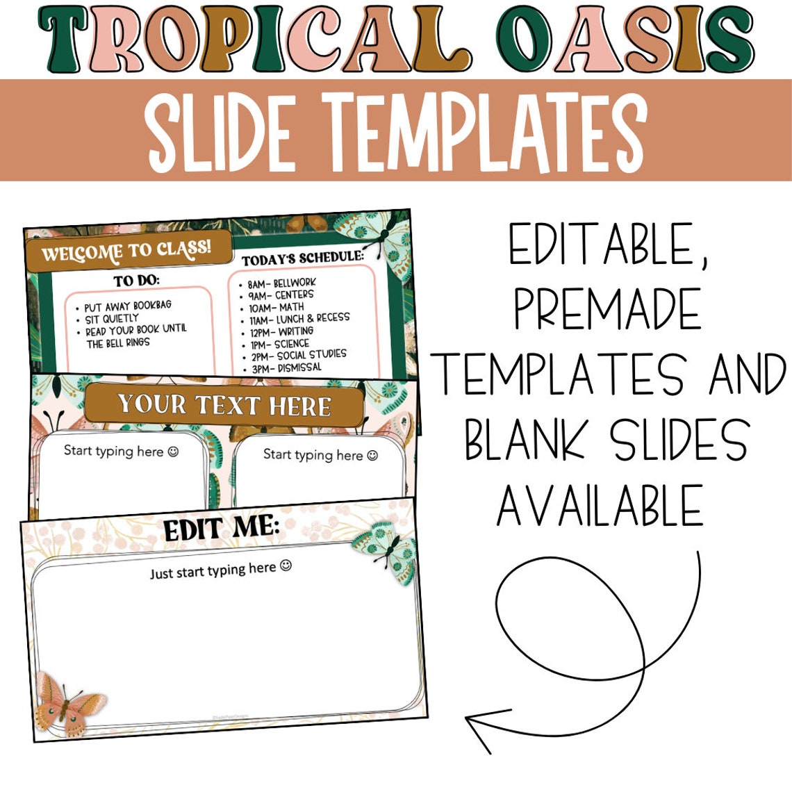 Tropical Slide Templates for Classroom, Modern Slides Templates ...