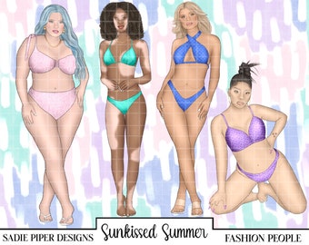 SUNKISSED SOMMER Clipart, Sommer Clipart, Strand Tropische Reise Clipart, Pool Clipart, Jet Set Clipart Ästhetische Clipart, Urlaub Clipart