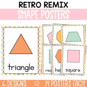 Shape Posters for Classroom, 2D Shape Posters Display for Classroom, Learning Shapes, Printable Math Posters, Printable Math Charts - RTRMX