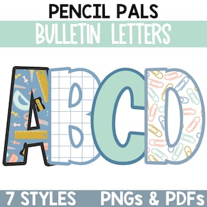 Back to School Bulletin Board Letters, Letter Clipart, Printable Bulletin Board Letters, Lettering Pack for Bulletin Boards, Classroom