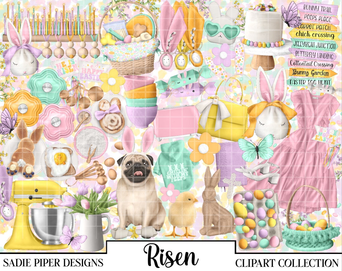 RISEN Bright Clipart Easter Clipart Spring Clipart Fairy - Etsy