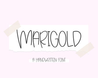 Marigold Font, Handwritten Font, Fonts for Cricut, Teacher Fonts, Planner Fonts, Commercial Use Fonts, Handwriting Fonts, Procreate Fonts