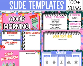 Christmas Slide Templates for Classroom, Holiday Slides Templates, Classroom Management Slides, Trendy Slides Templates For Google Slides