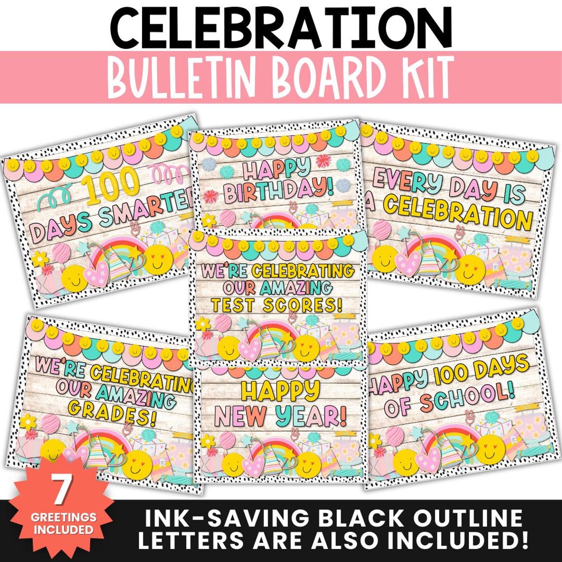 100 Days of School Bulletin Board Celebration Classroom Decor Groovy ...