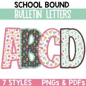 Terug naar school Bulletin Board Letters, afdrukbare Bulletin Board Letters, belettering Pack voor Bulletin Boards, maak kennis met de leraar