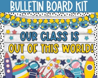 Astronaut Bulletin Board Outer Space Classroom Decor Planets Earth Science Classroom Decor Rocket ships Stars Planets Moon