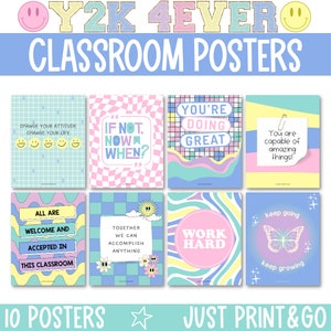 Retro Groovy Classroom Posters, Y2k Classroom Decor, Nostalgic Classroom Posters, Y2K Classroom Decor, Disco Classroom Decor, Hippie