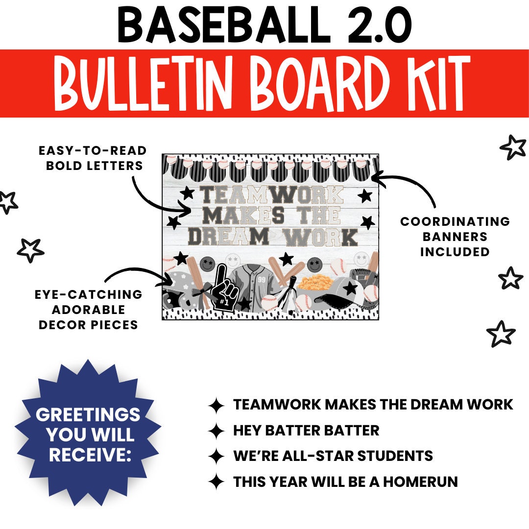 Baseball Bulletin Board Decor, Sports Bulletin Board, Sports Themed ...