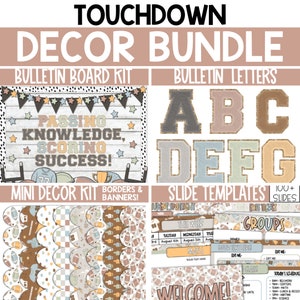 Football Fall Bulletin Board Decor, Sports Bulletin Board, Fall Classroom Decor, Retro Varsity Football Decor, Team Spirit Decor