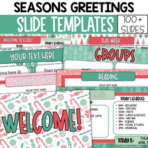 Christmas Slide Templates for Classroom, Holiday Slides Templates, Classroom Management Slides, Trendy Slides Templates For Google Slides