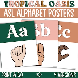 Sign Language Alphabet Posters for the Classroom, Elementary School Alphabet Posters, Colorful Classroom Decor, Printable Classroom Decor