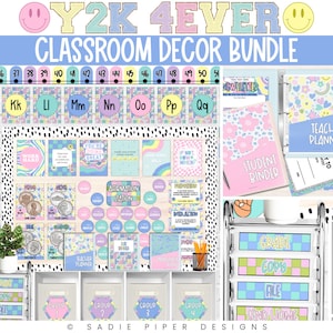 Pastel Retro Classroom Decor MEGA Bundle, Groovy Classroom Decor, Bright Retro Classroom Decor, Classroom Theme, y2k decor, Y2K classroom