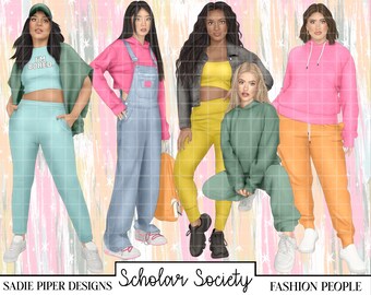 SCHOLAR SOCIETY Fashion People, Back to School Clipart College Clipart, School Supplies Stationary Planner Clipart Teacher Student Education
