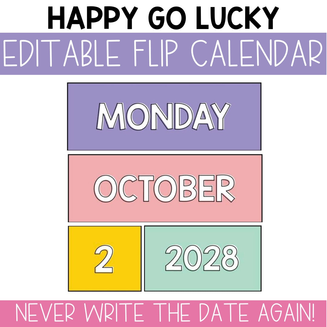 Flip Calendar for Classroom, Calendar Display for Classroom, Editable ...