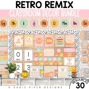 Retro Remix Classroom Decor Bundle, Groovy Classroom Decor, Bright Retro Classroom Decor, Classroom Theme, y2k decor, school decor RTRMX