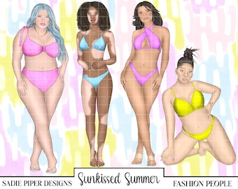 SUNKISSED SOMMER Clipart, Sommer Clipart, Strand Tropische Reise Clipart, Pool Clipart, Jet Set Clipart Ästhetische Clipart, Urlaub Clipart