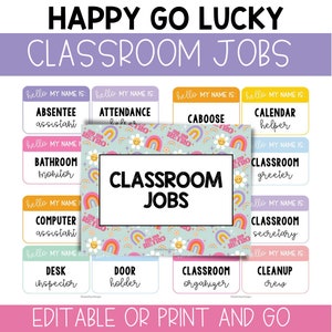 Editable Classroom Job Display, Groovy Retro Classroom Decor, Classroom Management Tools, Classroom Organization, Classroom Duties / HGL