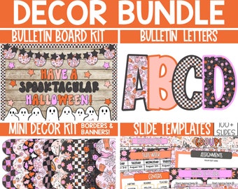 Groovy Halloween Bulletin Board Decor, Retro Halloween Bulletin Board, Halloween Classroom Decor, Retro Spooky Halloween Decor 70s halloween