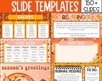 Retro Christmas Slide Templates for Classroom, Groovy Slides Templates Classroom Management Slides, Retro Slides Templates For Google Slides