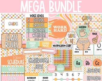 Retro Remix Classroom Decor MEGA Bundle, Groovy Classroom Decor, Bright Retro Classroom Decor, Classroom Theme, y2k decor, RTRMX