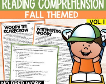 Fall Reading Comprehension Packet, 4th Grade Reading Activities, Independent Work Packet, Main Idea Practice, 3rd Grade Reading Passages