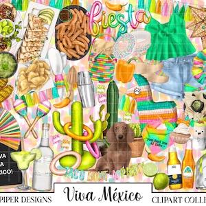 VIVA MEXICO BRIGHT Clipart, Fiesta Clipart, Cinco de Mayo Clipart, Fiesta Party, Mexican Party, Mexico Independence Day, Los Muertos