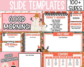 Boho Christmas Slide Templates for Classroom, Holiday Slides Templates, Classroom Management Slides Trendy Slides Template For Google Slides