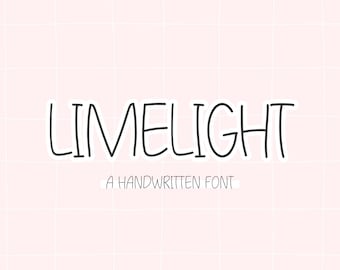 Limelight Font, Handwritten Font, Fonts for Cricut, Teacher Fonts, Planner Fonts, Commercial Use Fonts, Handwriting Fonts, Procreate Fonts