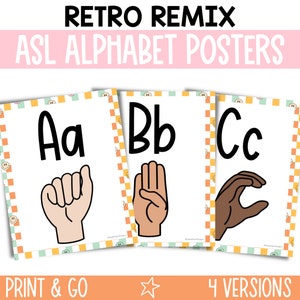 Sign Language Alphabet Posters for the Classroom, Elementary School Alphabet Posters, Colorful Classroom Decor, Printable Classroom - RTRMX