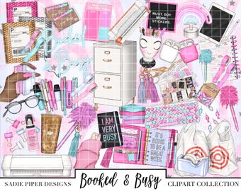 ZAREZERWOWANY I ZAJĘTY Clipart, Stacjonarny Clipart Planer Dziewczyna Clipart Planer Dziewczyna Estetyczna Dziewczyna Szef Clipart Kawaii Naklejka Planner Clipart