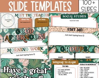 Tropical Slide Templates for Classroom, Modern Slides Templates, Classroom Management Slides, Greenery Slides Templates For Google Slides