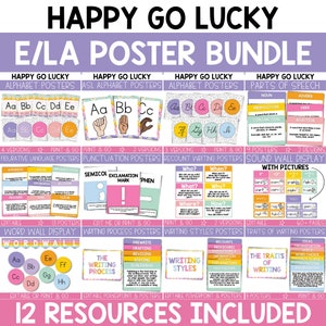 English Posters, Language Arts Posters for Classroom, Writing Posters for Classroom, Grammar Posters, Retro Groovy Classroom Decor / HGL