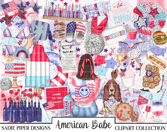 AMERICAN BABE Clipart, 4th of July Clipart, Independence Day, Americana Theme, American Clipart, USA Clipart, Political Clipart, America