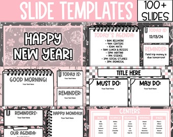 Retro New Year Slide Templates for Classroom, Disco Slides Templates, Classroom Management Slides, Retro Slides Templates For Google Slides