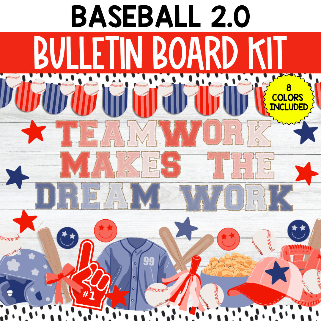 Baseball Bulletin Board Decor, Sports Bulletin Board, Sports Themed Classroom Decor, Sporty Varsity Bulletin Board Decor, School Spirit