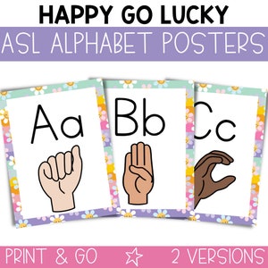 Sign Language Alphabet Posters for the Classroom, Elementary School Alphabet Posters, Colorful Classroom Decor, Printable Classroom / HGL