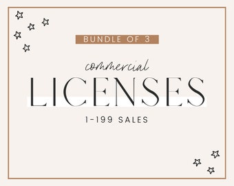 Bundle 3 Commercial Licenses // 1 - 199  // No Credit Required // Sadie Piper Designs // For DIGITAL ARTWORK ONLY