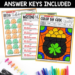 St. Patrick's Math Worksheets for 3rd Grade, NO PREP 3rd Grade March ...