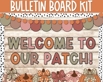 Pumpkin Patch Bulletin Board Decor, Thanksgiving Bulletin Board, Fall Classroom Decor, Retro November Autumn Decor 70s pumpkin Bulletin Kit
