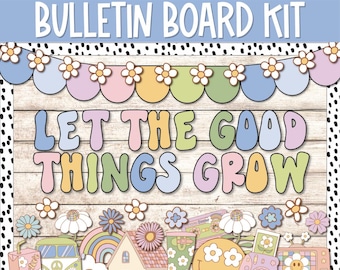 Retro Groovy Spring Bulletin Board Pastel Spring Classroom Decor Vintage 70s Printable Classroom Decor