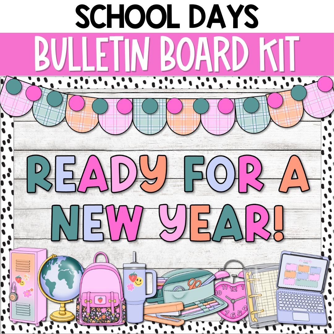 Pink Pastel Back to School Bulletin Board Kit, Rainbow Open House ...