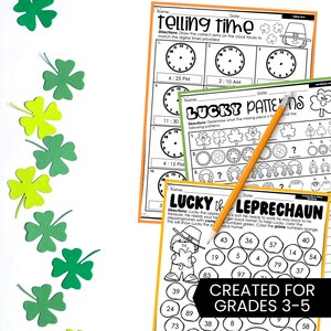 St. Patrick's Math Worksheets for 3rd Grade, NO PREP 3rd Grade March ...